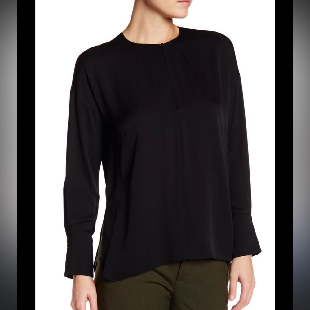 Vince Split Neck Silk Blouse Silk Size 4